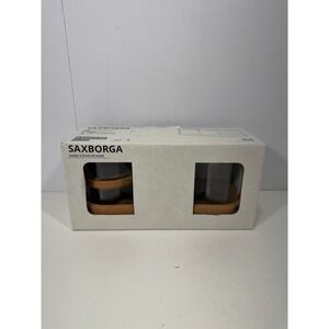 IKEA Saxborga Storage Set Glass Jars with Cork Lids and Tray 403.918.79 NEW
